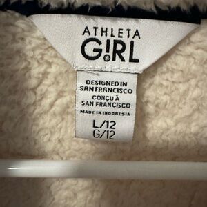 Size 12 white athleta pull over